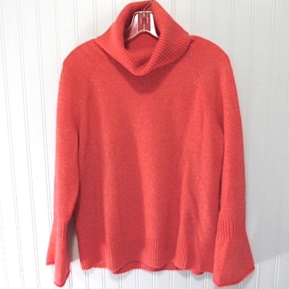 LOFT Coral Turtleneck Knit Sweater, Size M
